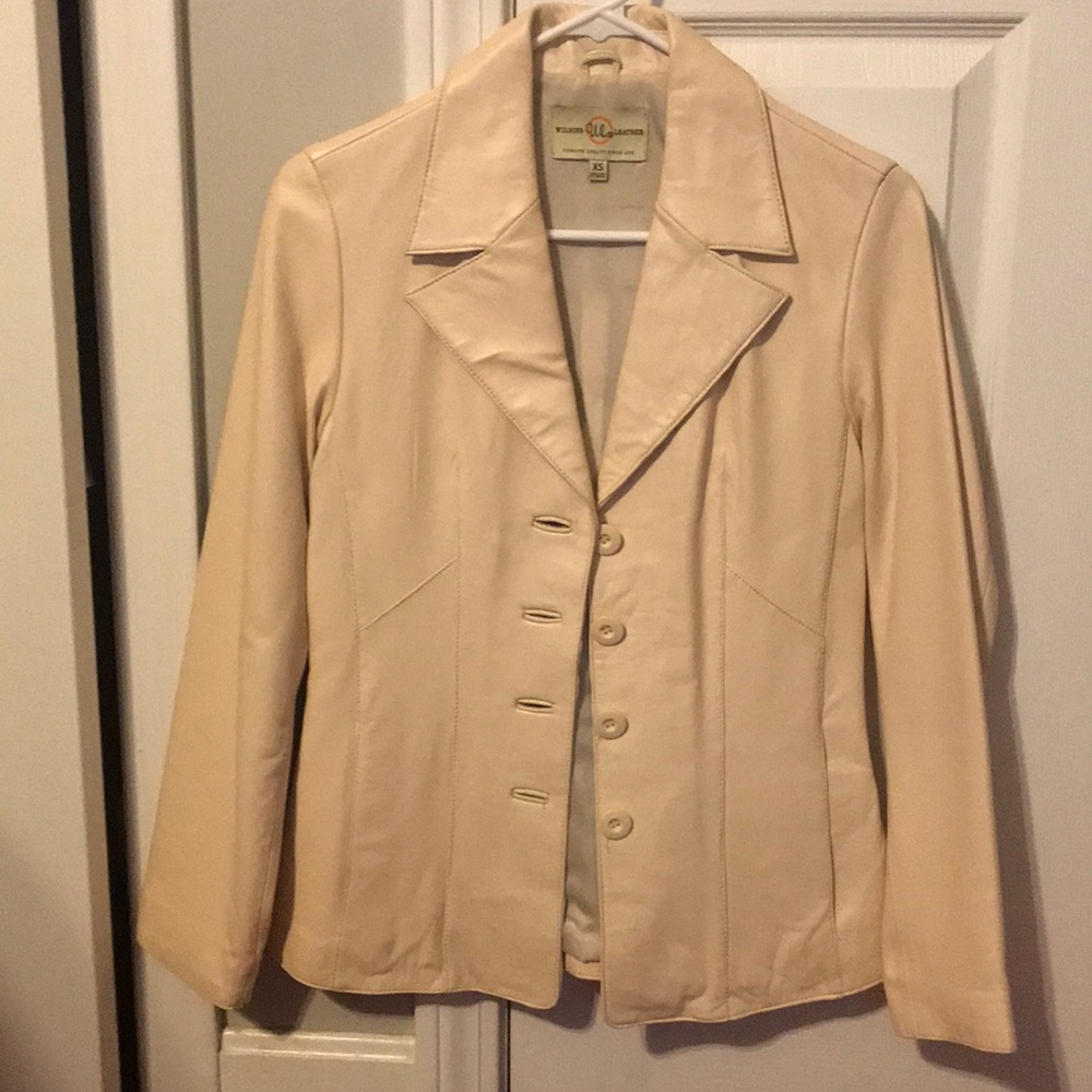 Wilson’s Leather cream leather blazer